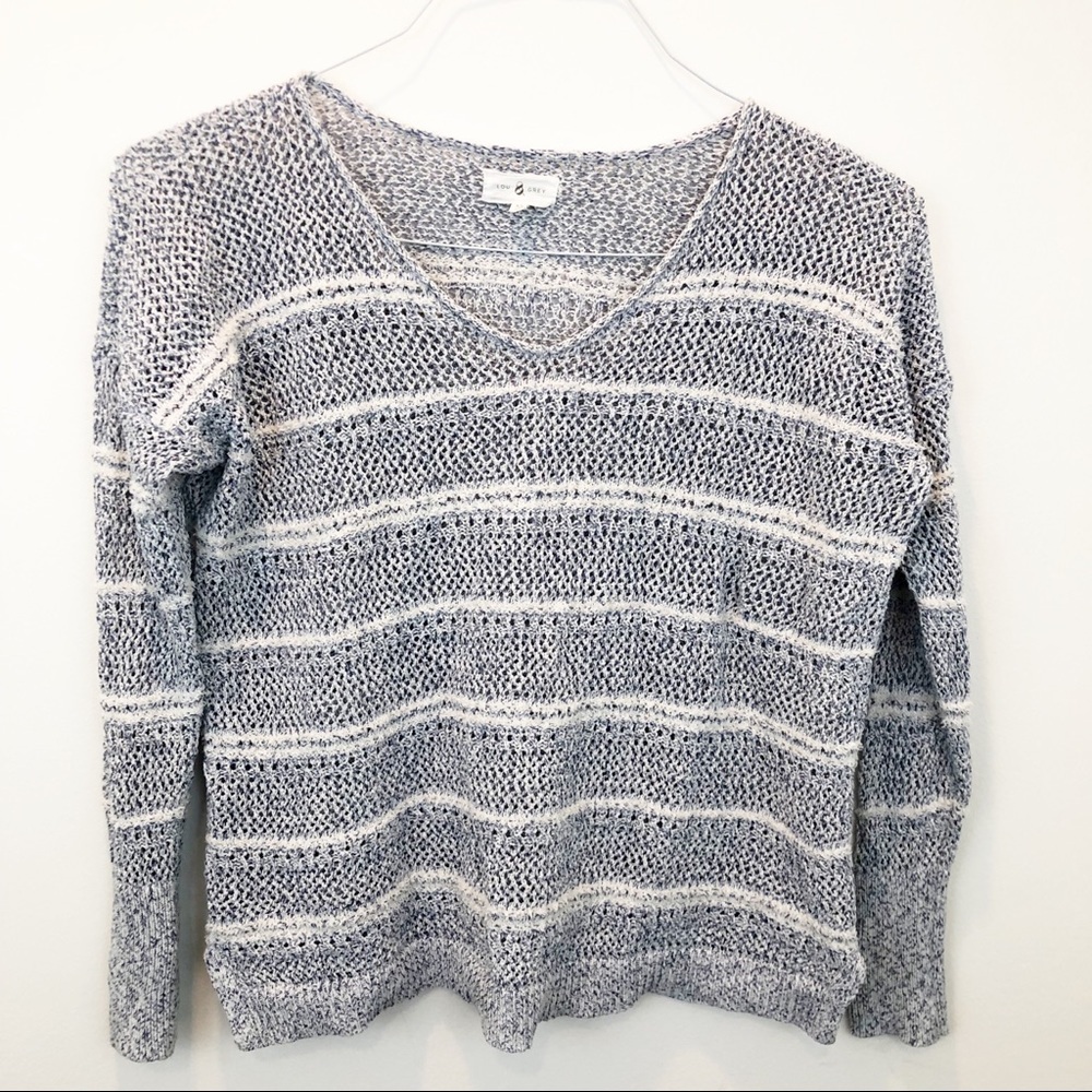 Lou & Grey Open Knit v neck oversized sweater XS